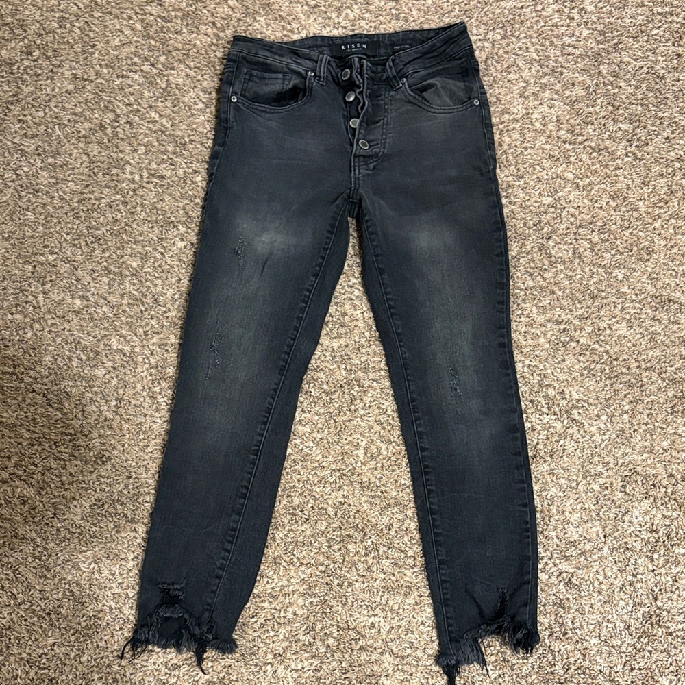 KanCan Charcoal Distressed Skinny Jeans